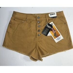 Rewash‎ Casey Super High Rise Cut Off Jean Shorts Juniors Size 13/31 Button Fly